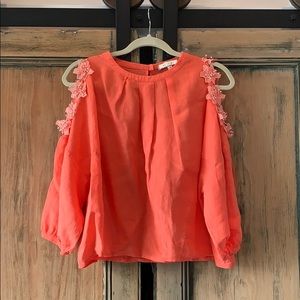 Anthropologie lace cold shoulder top - Size XS